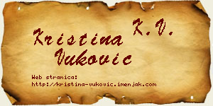 Kristina Vuković vizit kartica